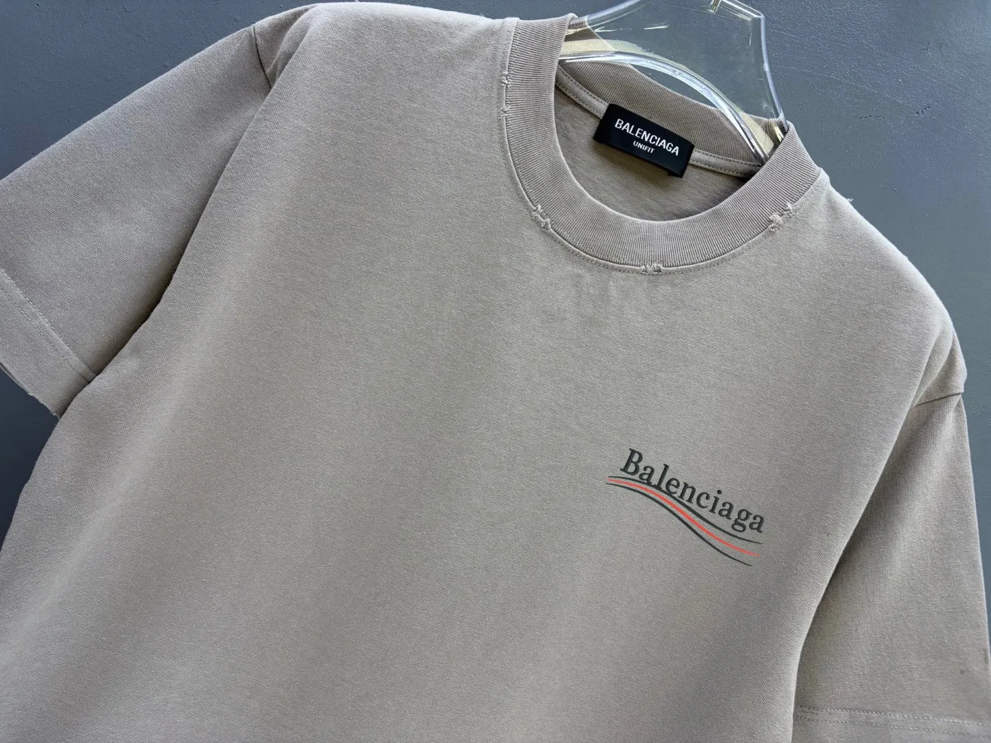 P100✨🔥 [balenciaga] 2026FW short-sleeved T-shirt Premium 26s double yarn 300g fabric, washed and sprayed with old and frayed craftsmanship Color: washed black White rose red gray washed brown washed purple washed gray Size: S M L XL 2XL